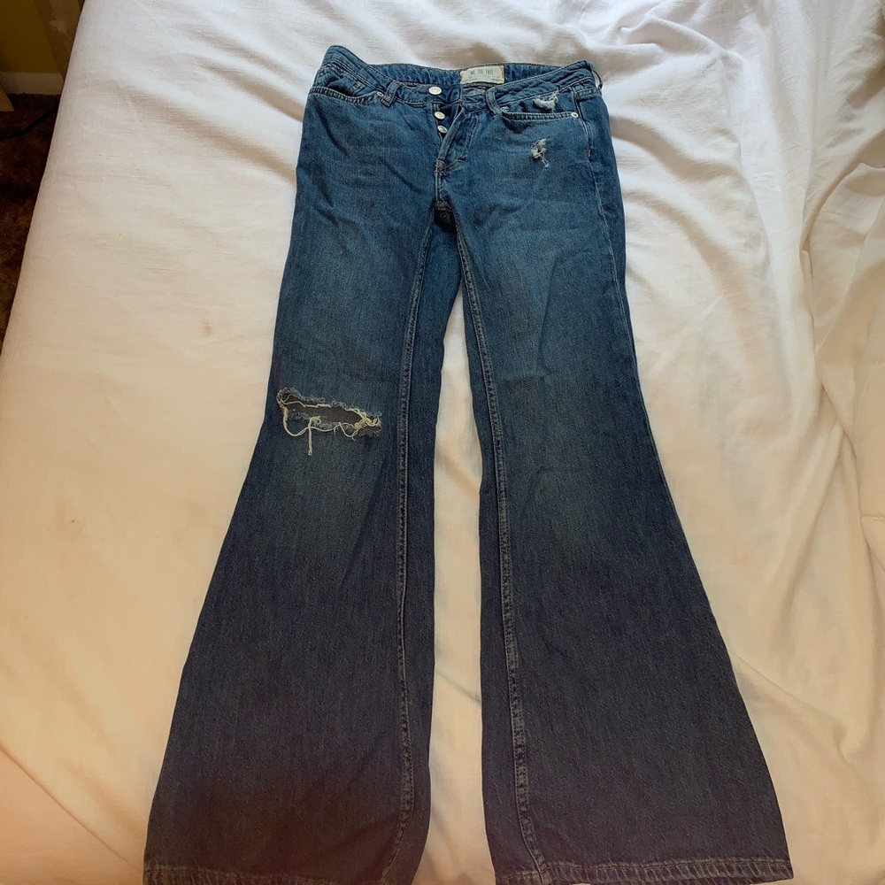 Free People flare jeans, ripped style